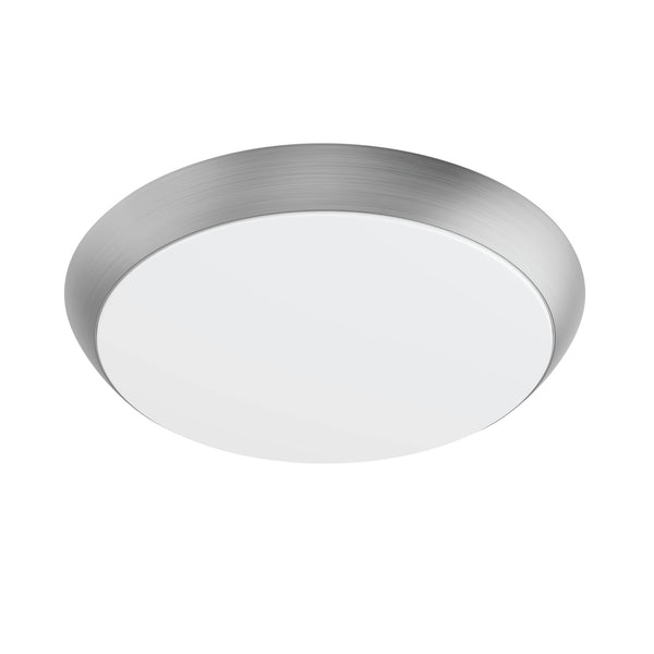feit electric 11 in. Dimmable Adjustable White LED Flush Mount Ceiling Fixture Brushed Nickel