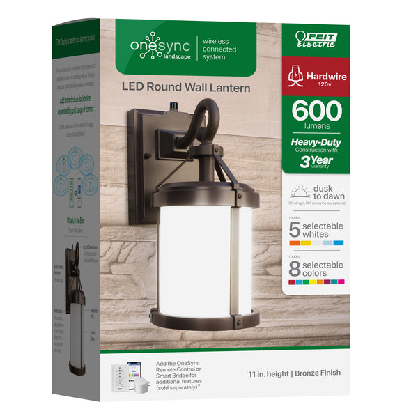 Feit Electric 11 In. OneSync Landscape 120V Bronze Round Decorative Lantern