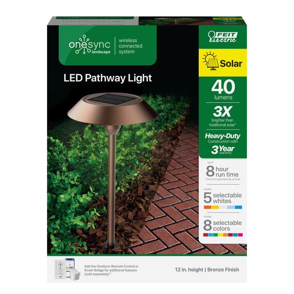 Feit Electric 12 In. OneSync Landscape Bronze Solar Pathway Light