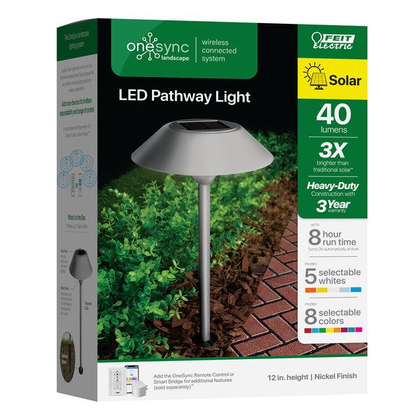 Feit Electric 12 In. OneSync Landscape Nickel Solar Pathway Light (6-Pack)
