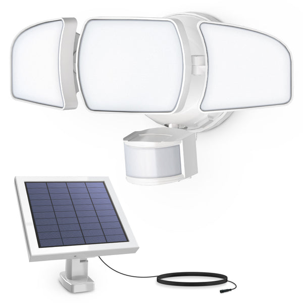 feit electric 13 in. Daylight White (5000K) White Triple Head LED Solar Security Flood Lights with Motion Sensor