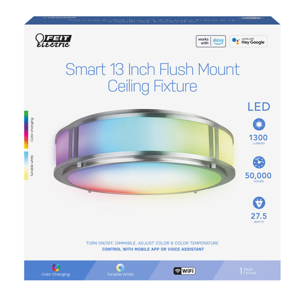 Feit Electric 13 In. RGBW Flush Mount Smart Ceiling Fixture