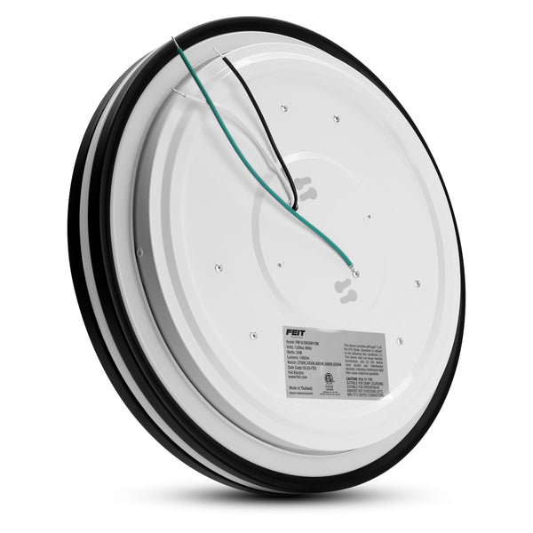 Feit Electric 14 In. Dimmable Adjustable White Dual Band LED Flush Mount Ceiling Fixture Matte Black