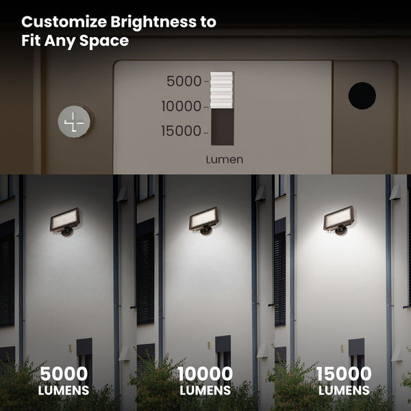 Feit Electric 15000/10000/5000 Lumens Adjustable White Commercial Flood Light Bronze