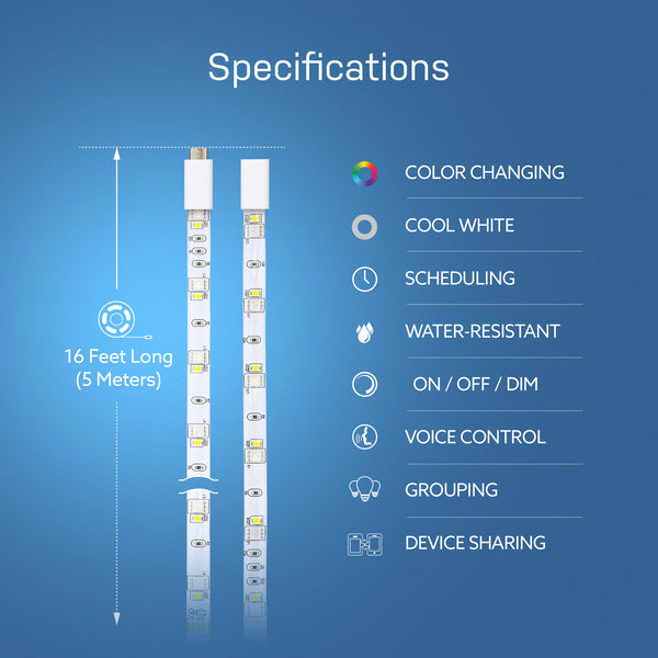 Feit Electric 16 Ft. Color Changing LED Smart Strip Light