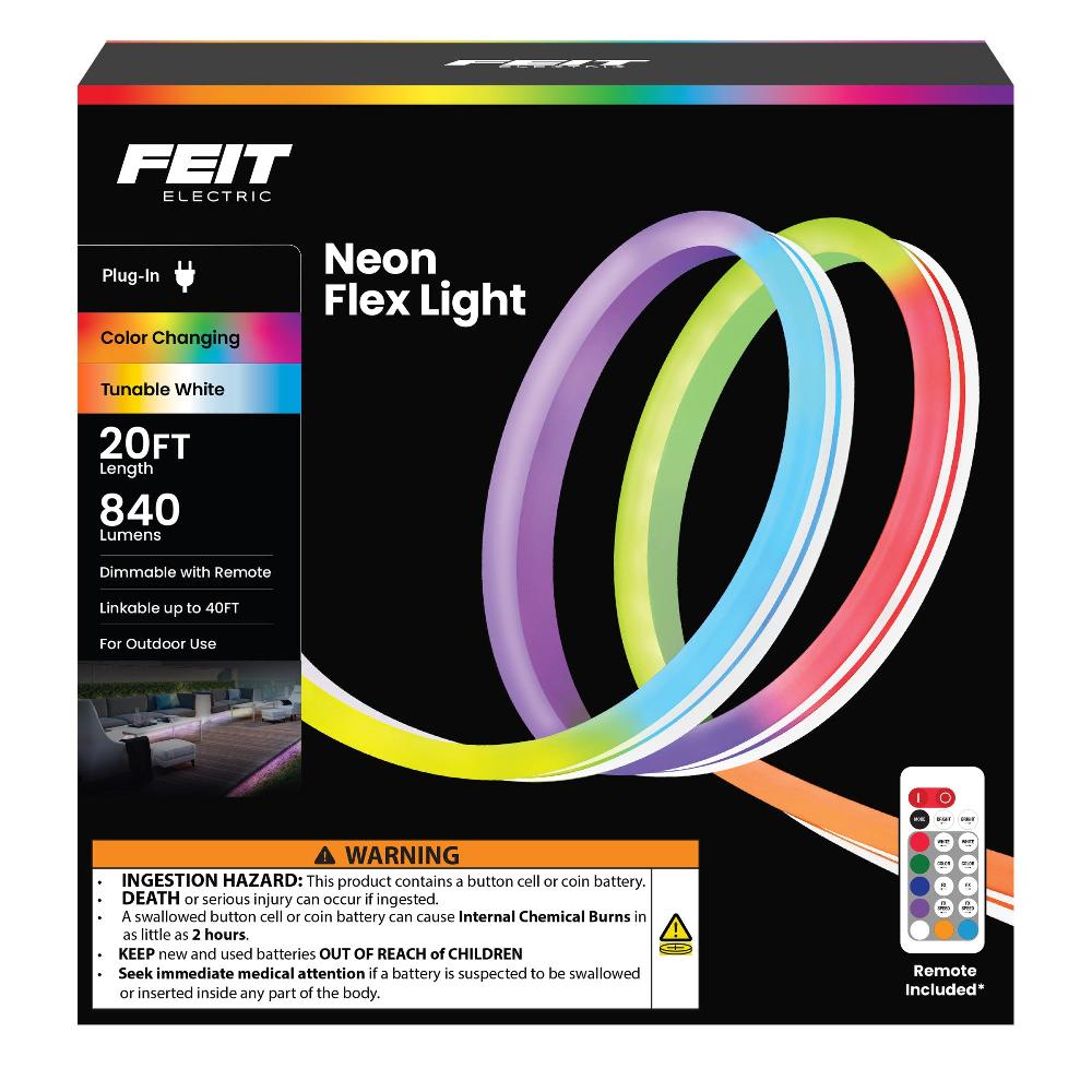 Feit Electric 20 Ft Outdoor Color & Tunable White Neon Flex Light With Remote