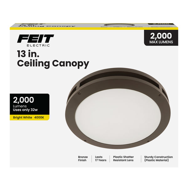 Feit Electric 2000 Lumens Bright White (4000K) Ceiling Canopy Light Bronze