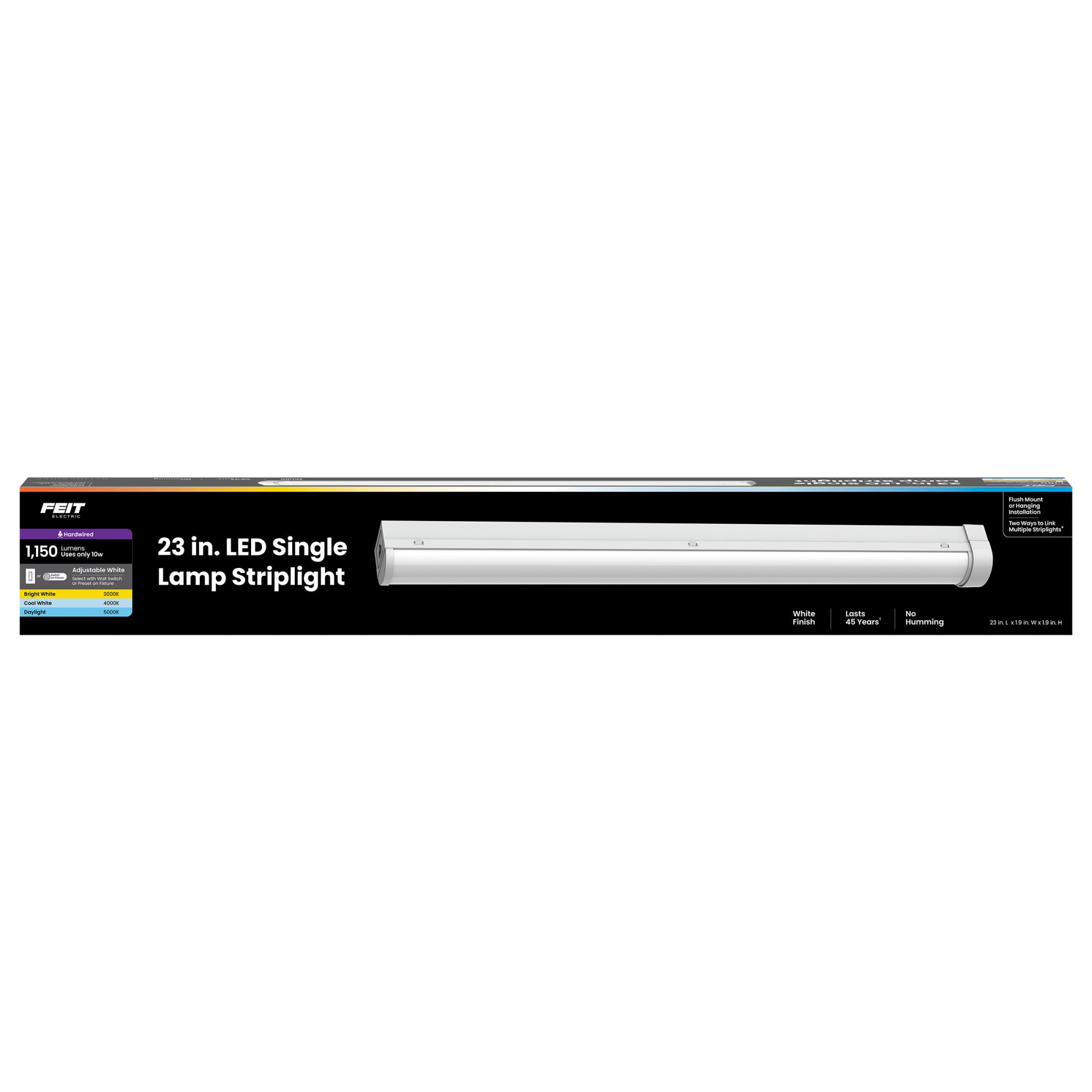 Feit Electric 23 In. Adjustable White LED Single Lamp Striplight