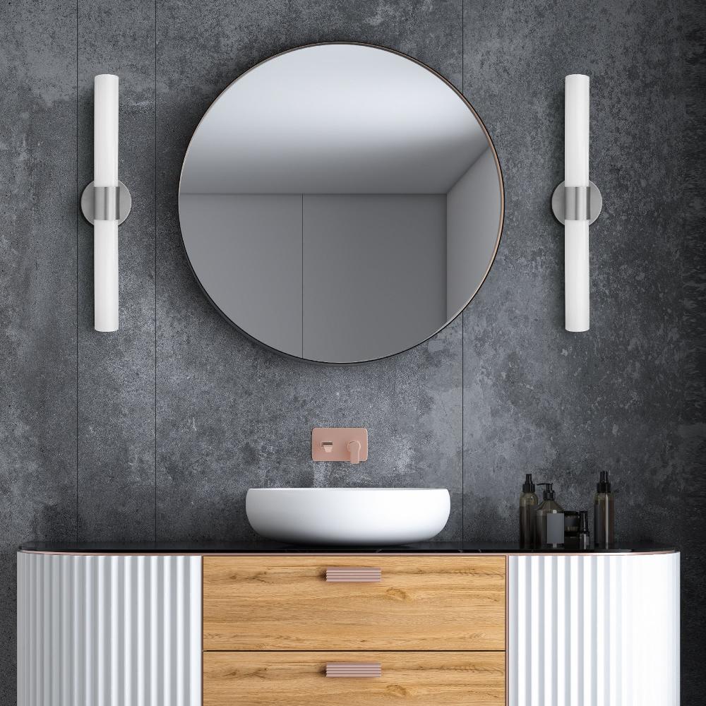 Feit Electric 24 In. Frosted Glass Vanity Light Nickel
