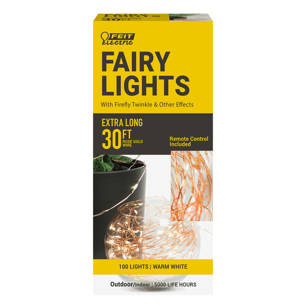 Feit Electric 30 Ft. Rose Gold Wire Fairy String Lights