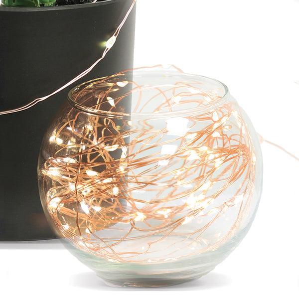 feit electric 30 ft. Rose Gold Wire Fairy String Lights