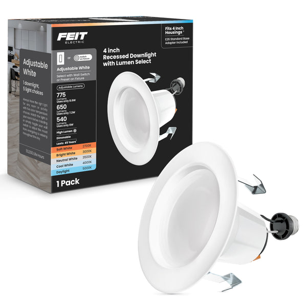 Feit Electric 4 In. 75W Replacement Color Selectable (5CCT) High Output LED Recessed Downlight