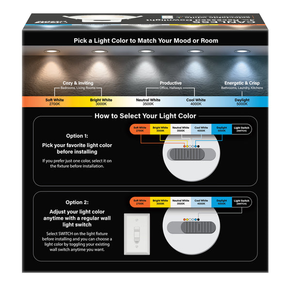 Feit Electric 4 In. Selectable White (5CCT) High Output Integrated J-Box Recessed LED Downlight