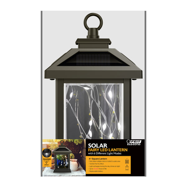 Feit Electric 4 In. Square Solar Powered Outdoor Fairy Lantern