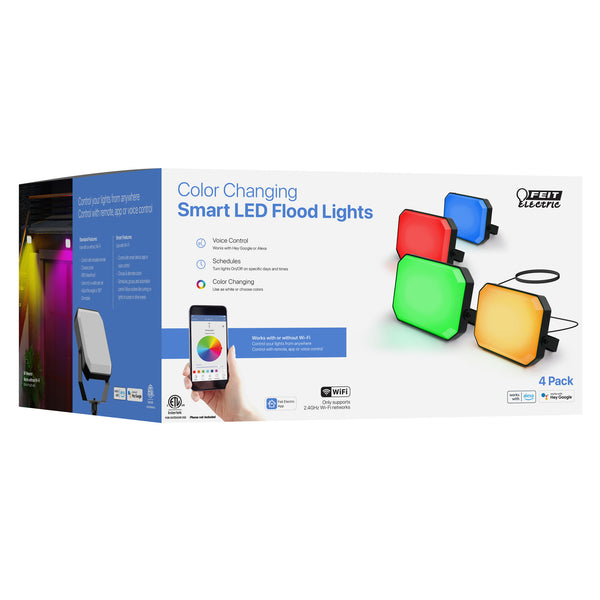 Feit Electric 4-Pack Color Changing Smart Flood Lights With Remote