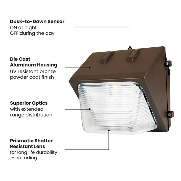 Feit Electric 4000 Lumens Bright White (4000K) Commercial Wall Pack Light
