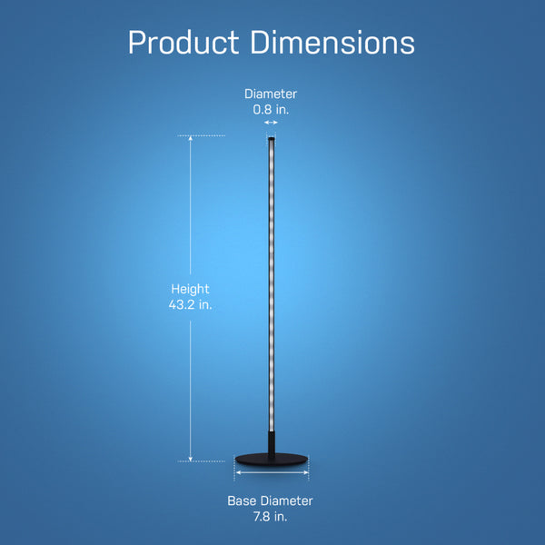 Feit Electric 42 In. RGB Smart Wi-Fi LED Floor Lamp With Music Sync Alexa Google