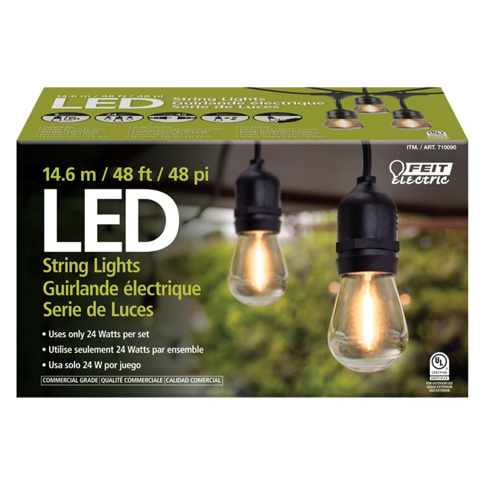 Feit Electric 48 Ft. Heavy-Duty Indoor Outdoor String Lights