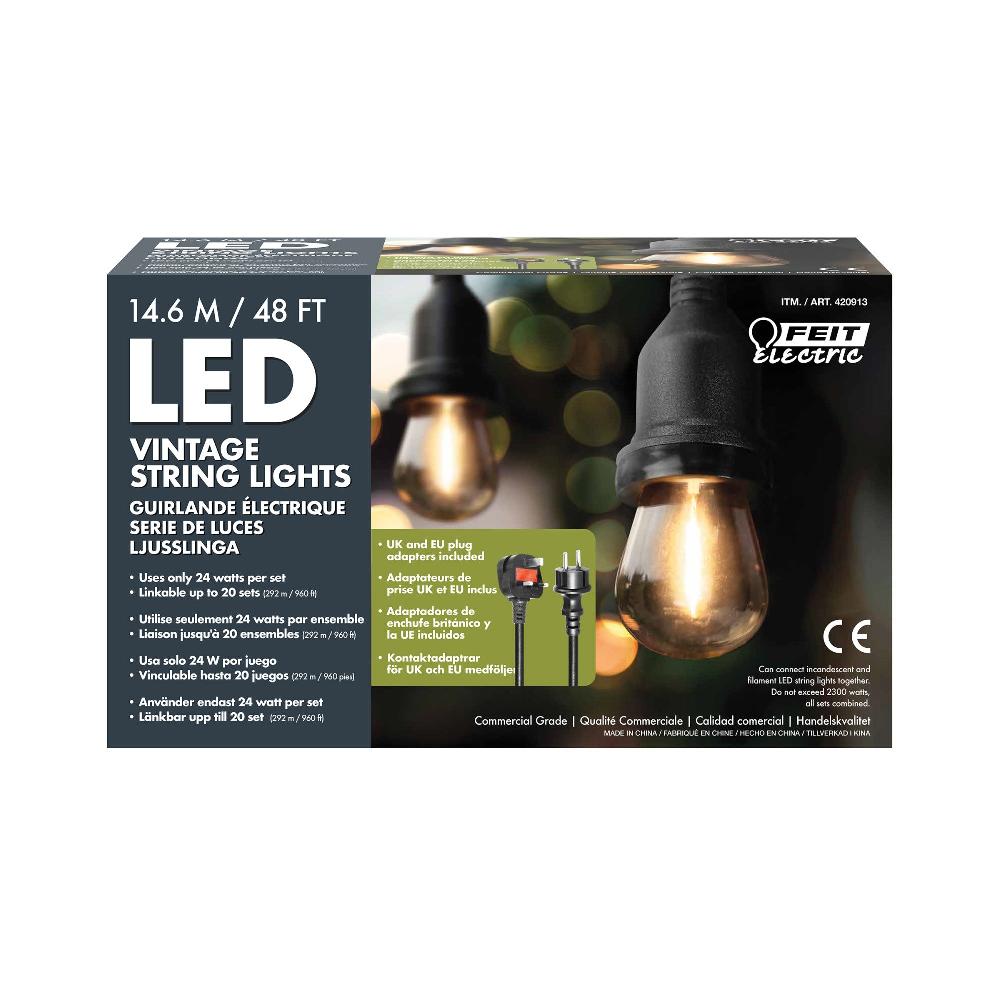 Feit Electric 48 Ft. Soft White (2200K) Filament LED String Light