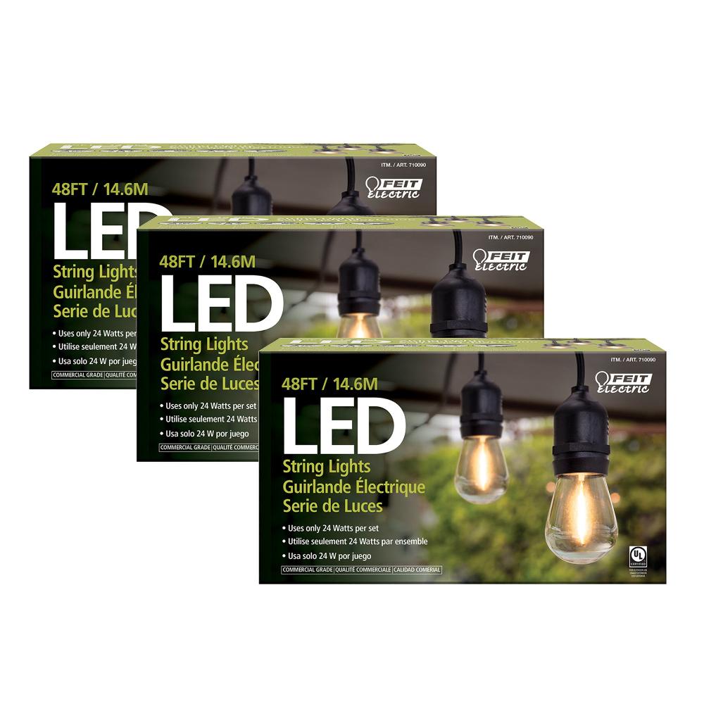 Feit Electric 48 Ft. Soft White (2200K) LED String Lights (3-Pack)