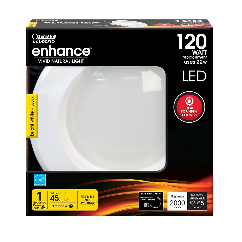 Feit Electric 5-6 In. 120W Replacement Bright White (3000K) High Output LED Recessed Downlight