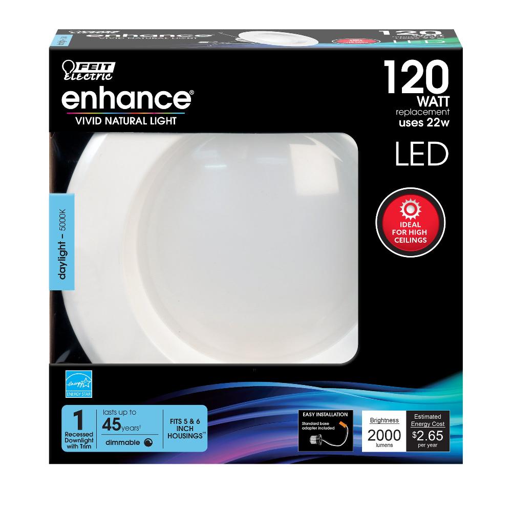 Feit Electric 5-6 In. 22W (120W Replacement) Daylight (5000K) Dimmable LED Recessed Downlight