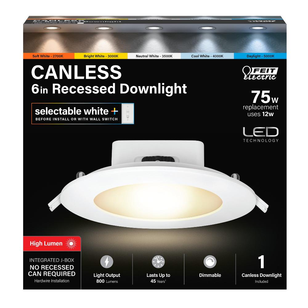 Feit Electric 5-6 In. Color Selectable Integrated J-box Recessed Downlight