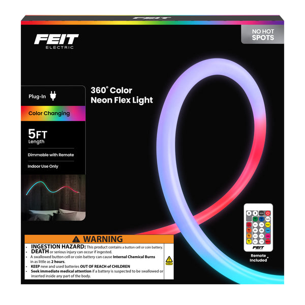Feit Electric 5 Ft. LED 360° Color Chasing Neon Light With Remote