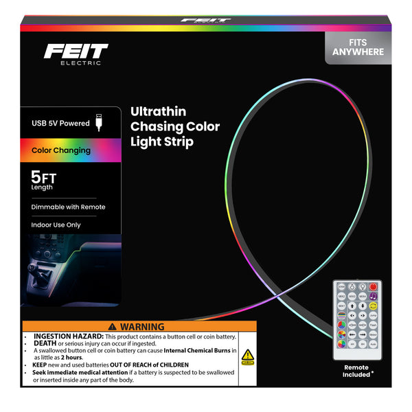 Feit Electric 5 Ft. Super Thin Dynamic Color Accent Light With Remote