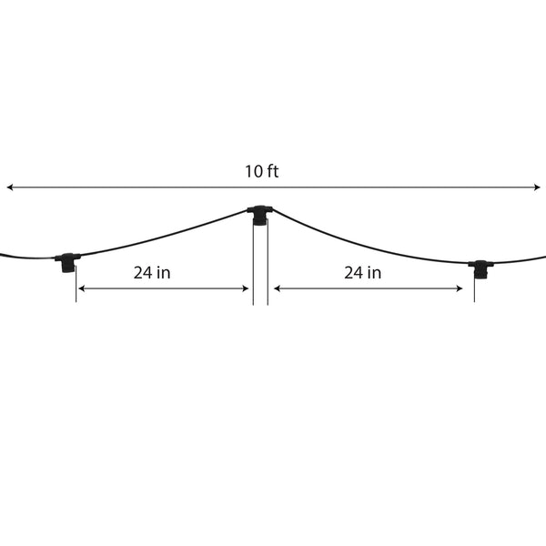 Feit Electric 5 Socket 10-foot String Light Strand Without Bulbs