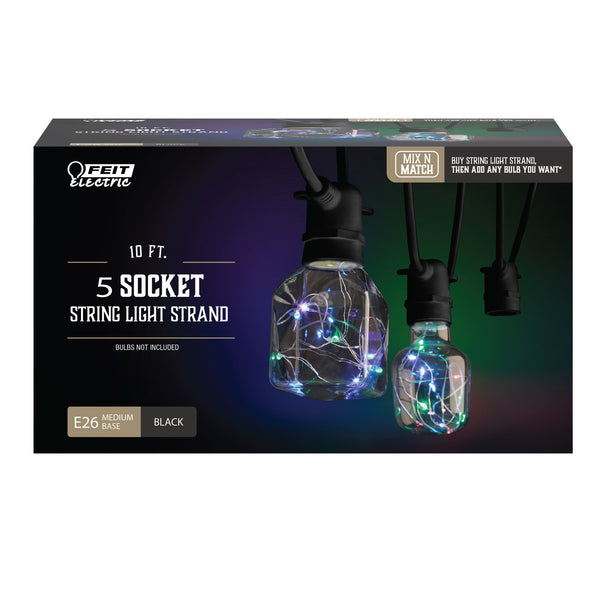 Feit Electric 5 Socket 10-foot String Light Strand Without Bulbs