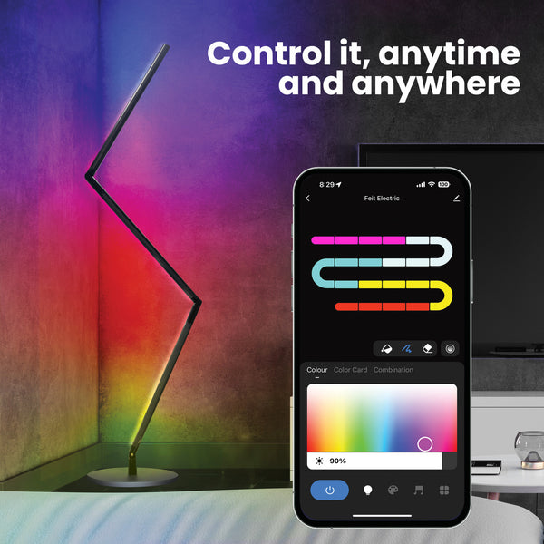 Feit Electric 52 In. Smart Multi-Color Folding Floor Lamp With Chasing And Music Sync