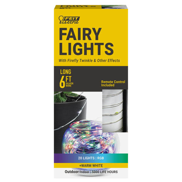 Feit Electric 6 Ft. Color Changing Silver Wire Fairy String Light