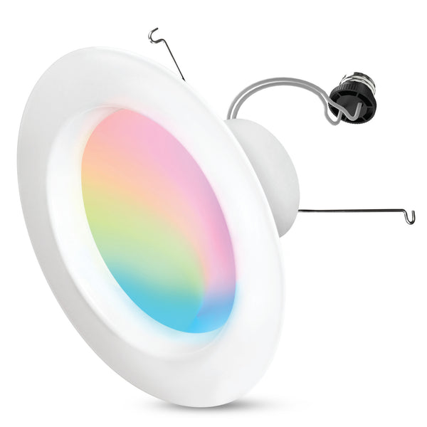 feit electric 6 in. 11.1W (75W Replacement) Color Changing Smart Alexa Google Recessed Downlight