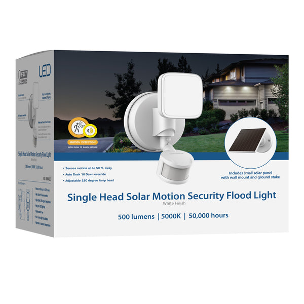 Feit Electric 6 In. Daylight (5000K) White Solar Single Head Motion Security Floodlight