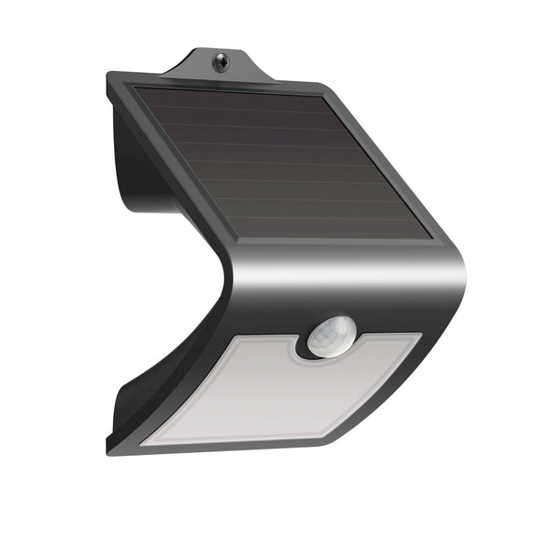 feit electric 6 in. Daylight White (5000K) Black V-Shape Solar Powered LED Flood Light with Dusk to Dawn and Motion Sensor