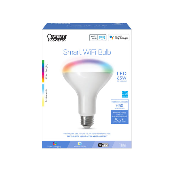 Feit Electric 7.2W (65W Replacement) Color Changing BR30 Smart Bulb