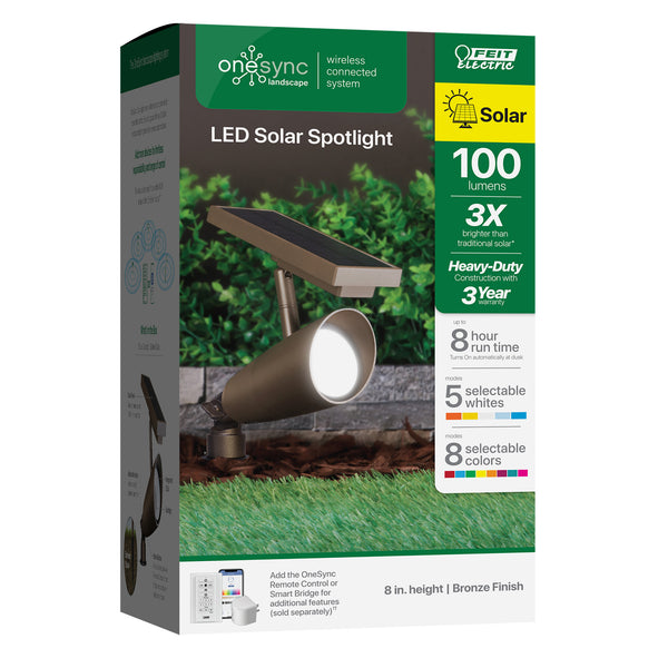 Feit Electric 8 In. OneSync Landscape Bronze Solar Spotlight