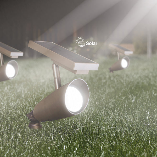 Feit Electric 8 In. OneSync Landscape Bronze Solar Spotlight Starter Kit (2-Pack)