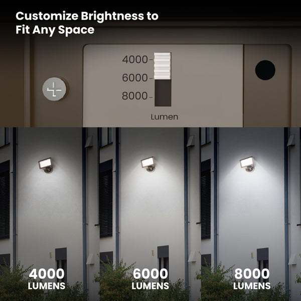 Feit Electric 8000/6000/4000 Lumens Adjustable White Commercial Flood Light Bronze