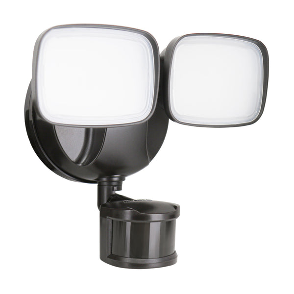 Feit Electric 9.5 In. Daylight White (5000K) Bronze Dual Head LED Flood Solar Security Lights With Motion Sensor