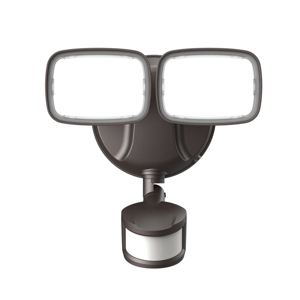 feit electric 9.5 in. Daylight White (5000K) Bronze Dual Head LED Flood Solar Security Lights with Motion Sensor