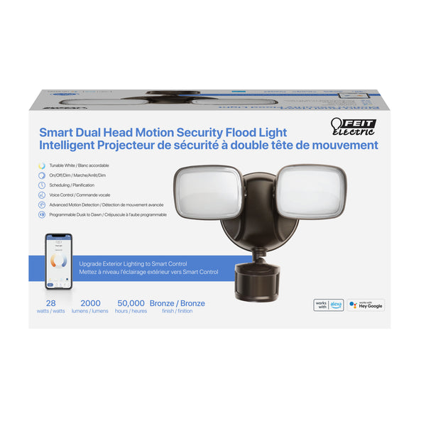 Feit Electric 9 In. Color Selectable Alexa Google Smart Bronze Flood Light