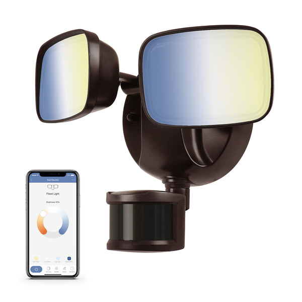 Feit Electric 9 In. Color Selectable Alexa Google Smart Bronze Flood Light