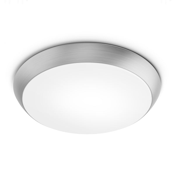 feit electric 9 in. Dimmable Adjustable White LED Flush Mount Ceiling Fixture Brushed Nickel