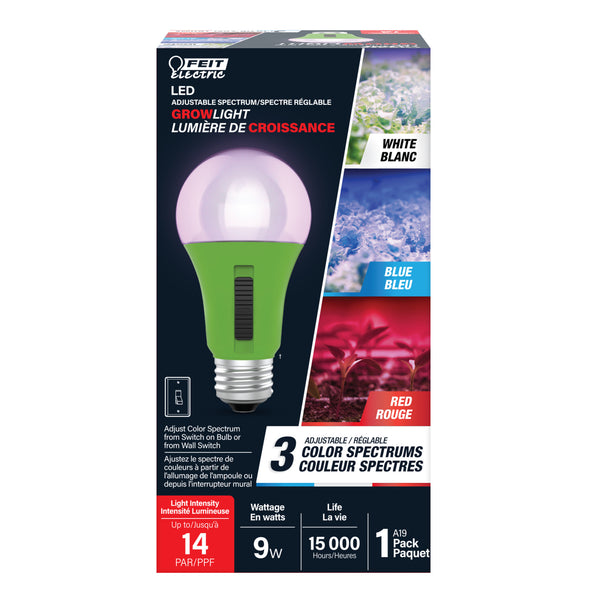 Feit Electric 9W Multi Spectrum A19 (E26 Replacement) Adjustable Led Grow Light Bulb