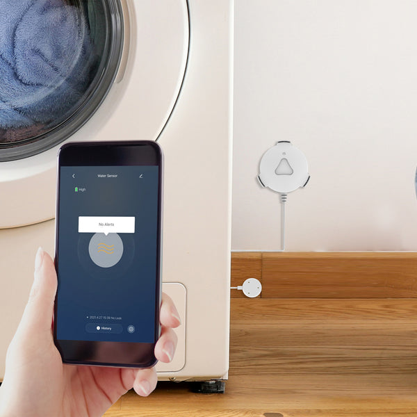 Feit Electric Battery-Powered Smart Home Wi-Fi Connected Wireless Water Sensor No Hub Required