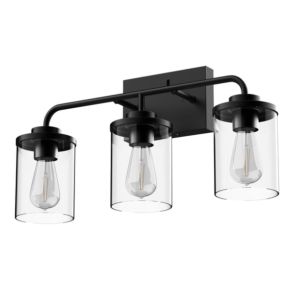 feit electric Chamblee 3-Light Vanity with Motion Night Light Matte Black