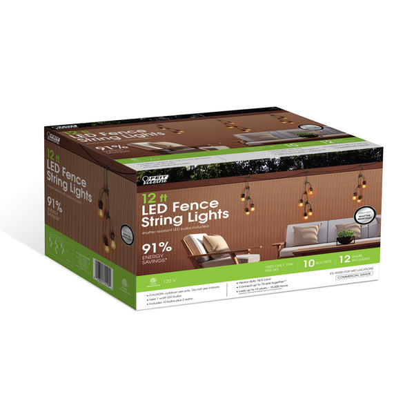 Feit Electric 12 Ft. LED Fence String Lights