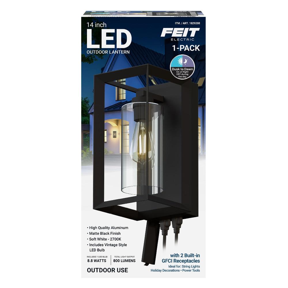 Feit Electric 14 In. Rectangular LED Lantern Black